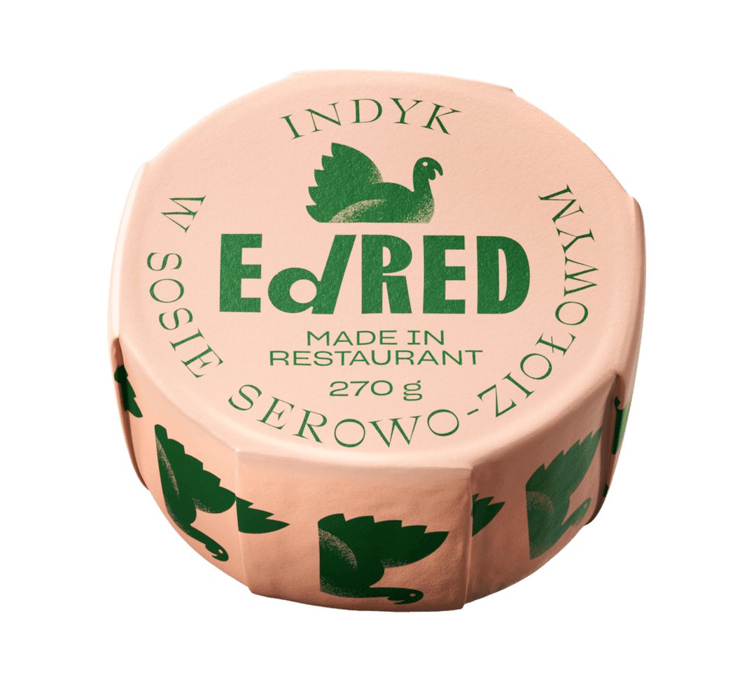 ED RED Konserwa indyk w sosie serowo-ziolowym. 106,26 zl/kg