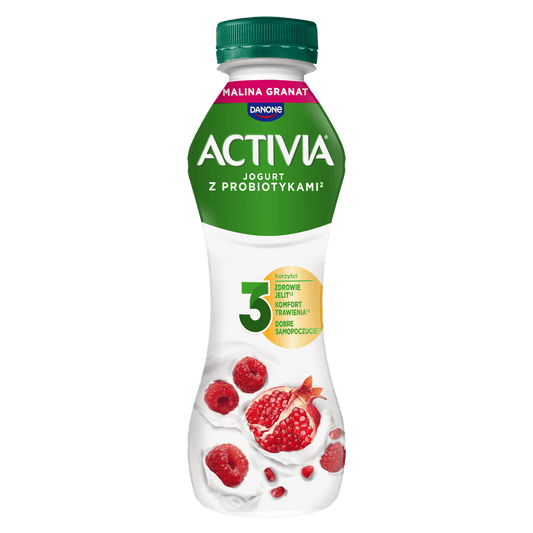 DANONE Drink Jogurt malina granat. 17,82 zl/kg