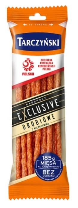 TARCZYNSKI EXCLUSIVE Kabanosy drobiowe z wieprzowina. 66,57 zl/kg