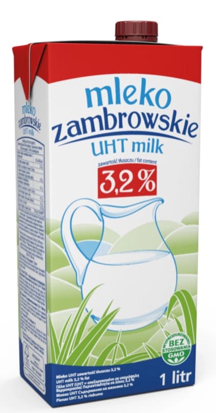 ZAMBROWSKIE Mleko UHT 3,2%. 3,99 zl/l